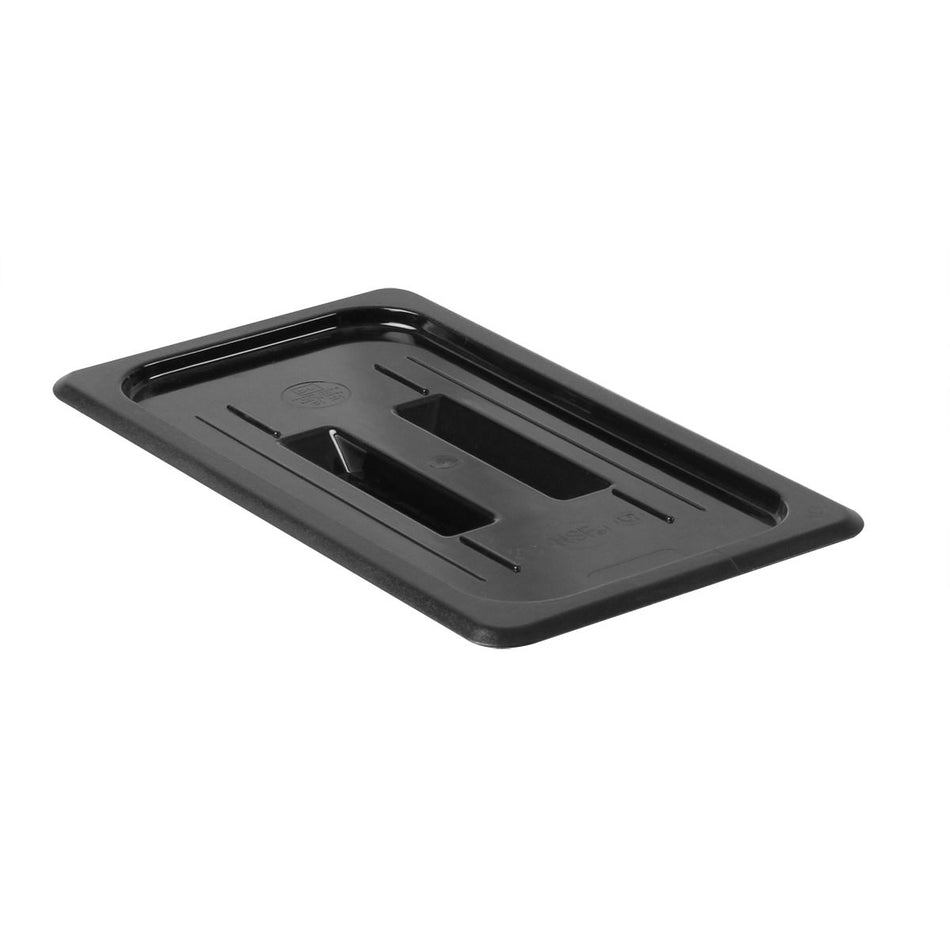 Solid Cover For Third Size Food Pan, Black Color, Polycarbonate, withstand temperature from -40°F up to 210°F, Dishwasher Safe, Break-Resistant, Shatter-Resistant, No Microwave, No Oven, NSF
