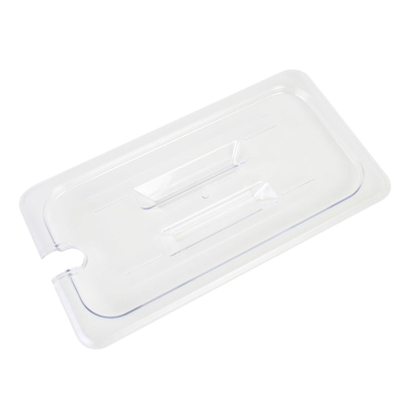 Thunder Group PLPA7130CS 1/3 Size Slotted Food Pan Cover Clear Polycarbonate with Handle