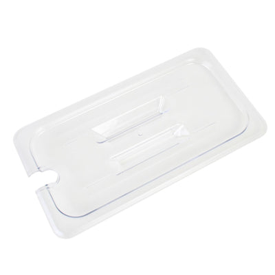 Thunder Group PLPA7130CS 1/3 Size Slotted Food Pan Cover Clear Polycarbonate with Handle