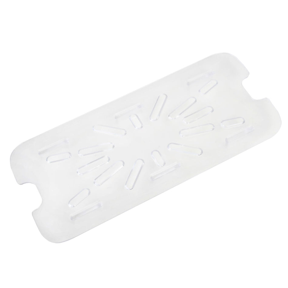 Drain Shelf for Third Size Food Pan, Clear Color, Polycarbonate, withstand temperature from -40°F up to 210°F, Dishwasher Safe, Break-Resistant, Shatter-Resistant, No Microwave, No Oven, NSF