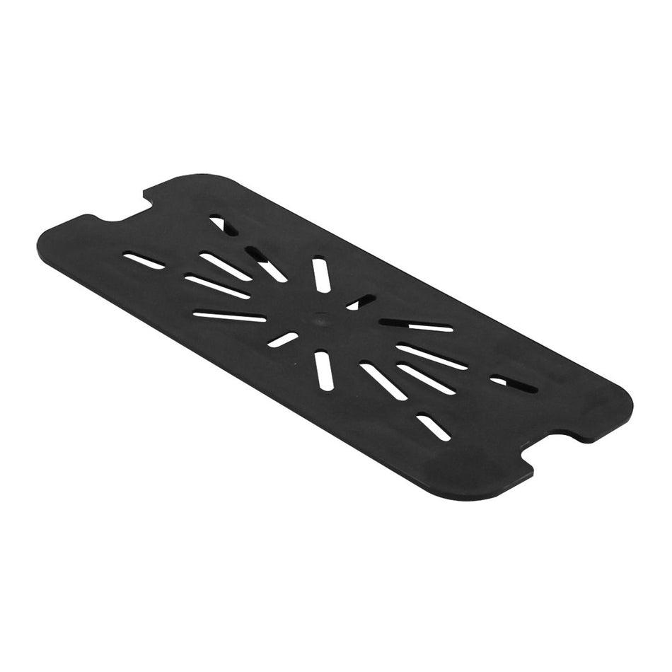 Drain Shelf for Third Size Food Pan, Black Color, Polycarbonate, withstand temperature from -40°F up to 210°F, Dishwasher Safe, Break-Resistant, Shatter-Resistant, No Microwave, No Oven, NSF