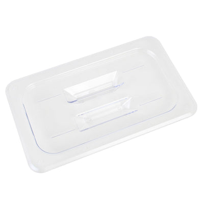 Thunder Group PLPA7140C 1/4 Size Food Pan Cover Solid Clear with Handle Polycarbonate