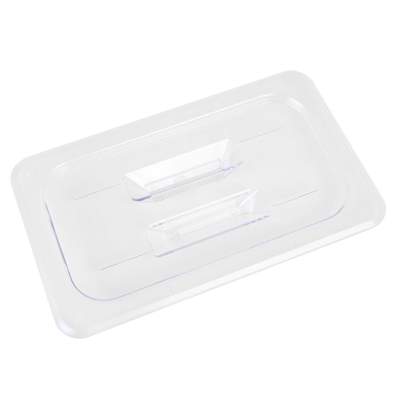 Thunder Group PLPA7140C 1/4 Size Food Pan Cover Solid Clear with Handle Polycarbonate