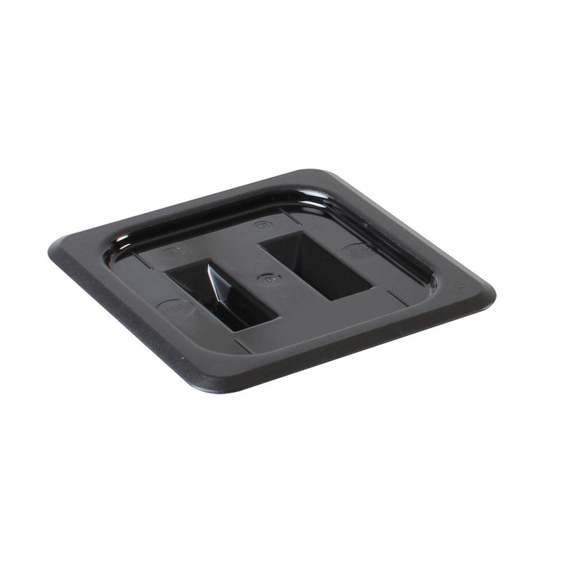 Thunder Group PLPA7160CBK 1/6 Size Food Pan Cover Solid Polycarbonate Black with Handle