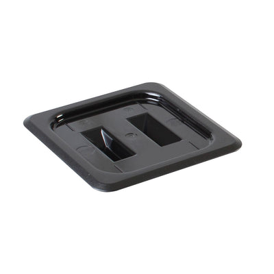 Thunder Group PLPA7160CBK 1/6 Size Food Pan Cover Solid Polycarbonate Black with Handle