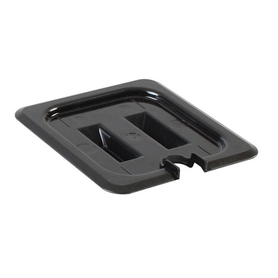 Thunder Group PLPA7160CSBK 1/6 Size Slotted Food Pan Cover Polycarbonate Black with Handle