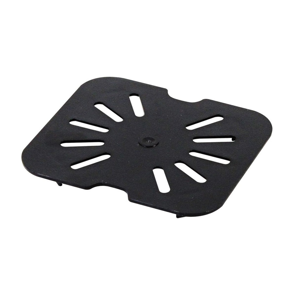 Drain Shelf for Sixth Size Food Pan, Black Color, Polycarbonate, withstand temperature from -40°F up to 210°F, Dishwasher Safe, Break-Resistant, Shatter-Resistant, No Microwave, No Oven, NSF