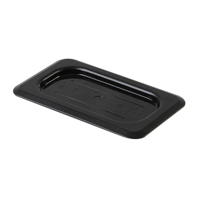 Thunder Group PLPA7190CBK 1/9 Size Solid Food Pan Cover Polycarbonate Black