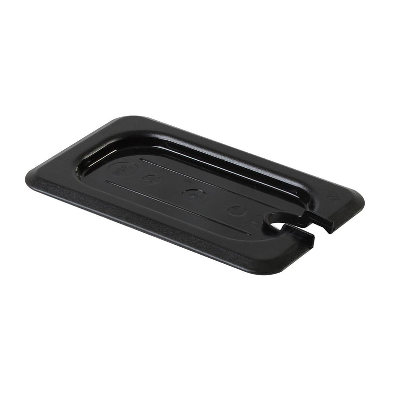 Thunder Group PLPA7190CSBK 1/9 Size Food Pan Cover Notched Polycarbonate Black
