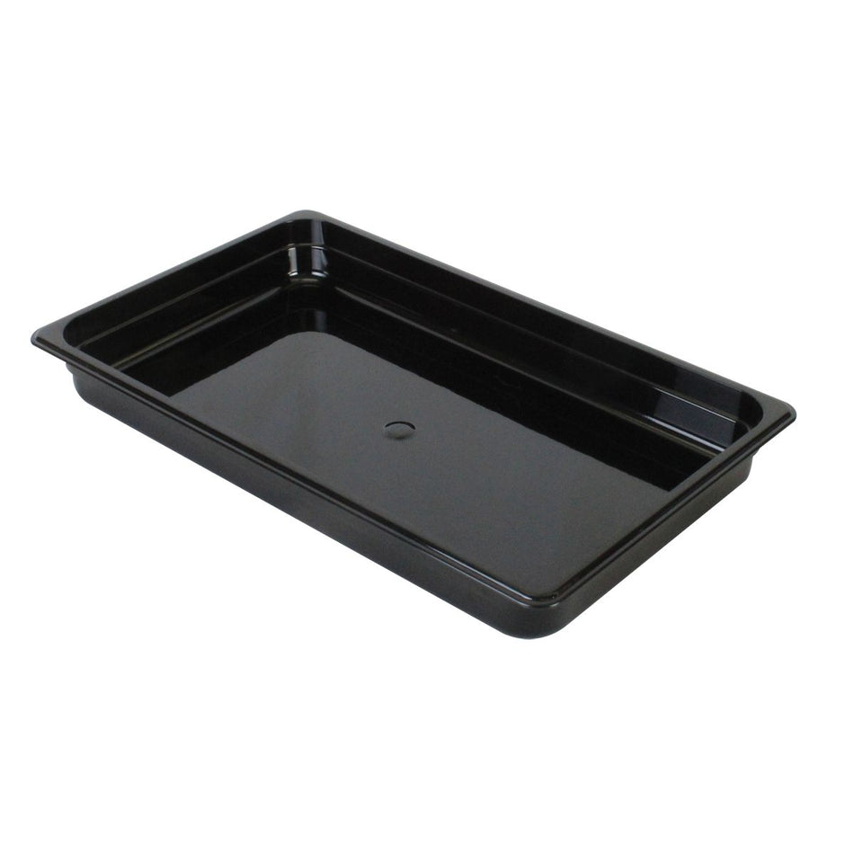 Full Size, 2-1/2" Deep, Food Pan,, Black Color, Polycarbonate, withstand temperature from -40°F up to 210°F, Dishwasher Safe, Break-Resistant, Shatter-Resistant, No Microwave, No Oven, NSF