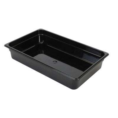 Thunder Group PLPA8004BK Full Size Food Pan 16 Inch Black Polycarbonate Dishwasher Safe