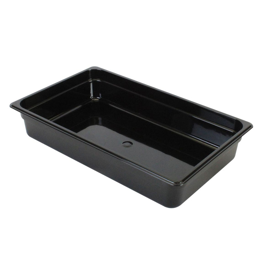 Full Size, 4" Deep, Food Pan, Black Color, Polycarbonate, withstand temperature from -40°F up to 210°F, Dishwasher Safe, Break-Resistant, Shatter-Resistant, No Microwave, No Oven, NSF