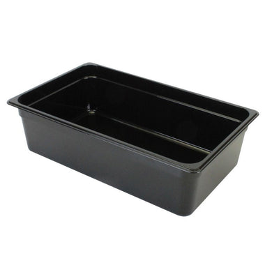 Thunder Group PLPA8006BK Full Size 20.25 Inch Food Pan Black Polycarbonate with Dishwashing