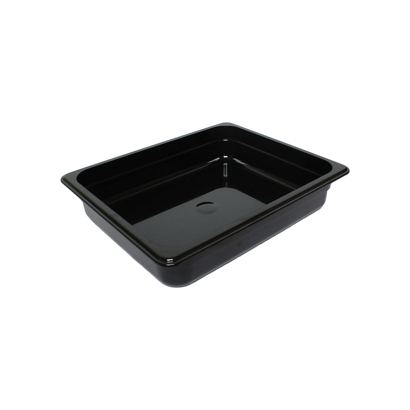 Thunder Group PLPA8122BK Polycarbonate Food Pan 1/2 Size Black Shatter Resistant