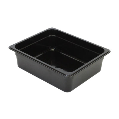Thunder Group PLPA8124BK 1/2 Size Food Pan Shatter Resistant Dishwasher Safe Black Polycarbonate