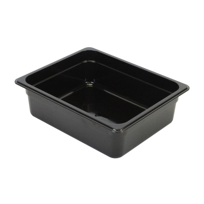 Thunder Group PLPA8124BK 1/2 Size Food Pan Shatter Resistant Dishwasher Safe Black Polycarbonate