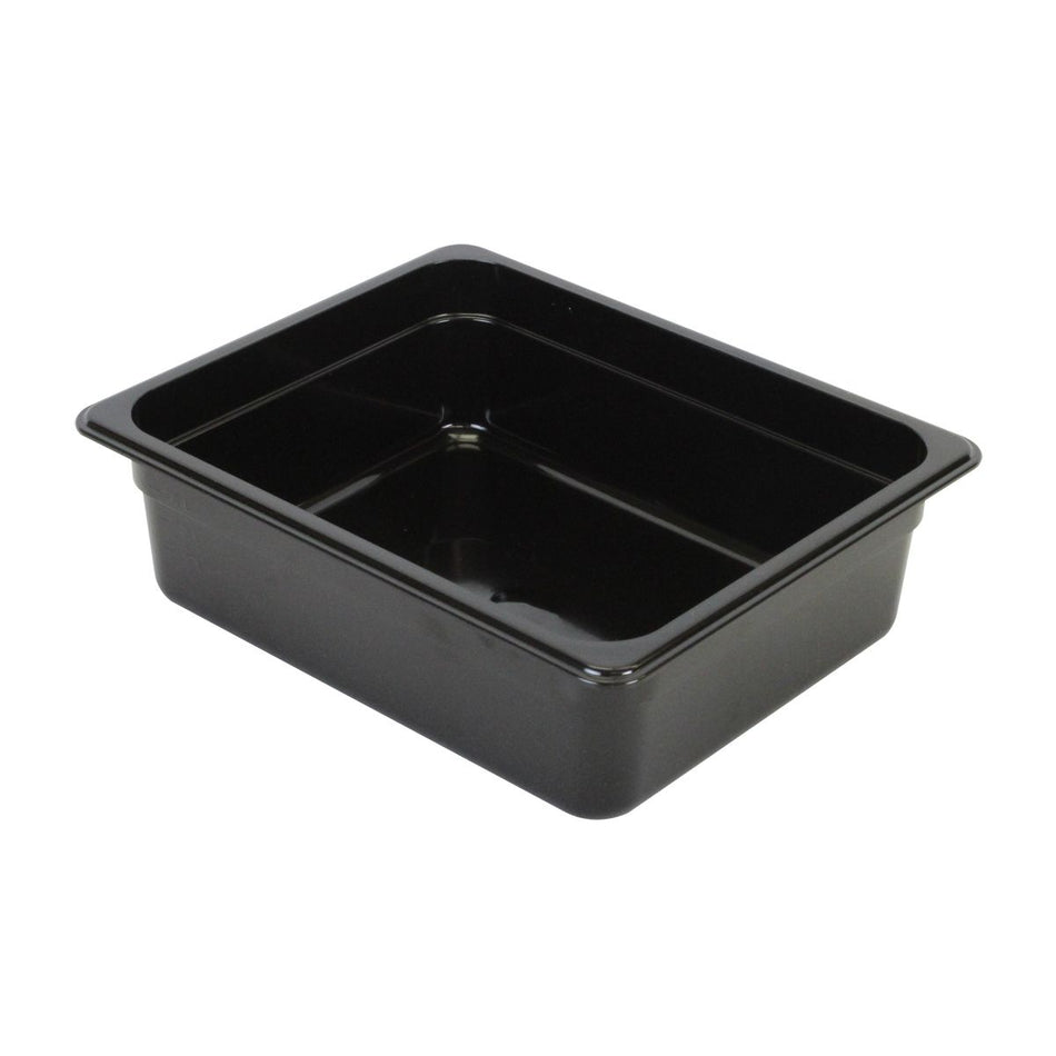 Thunder Group PLPA8124BK 1/2 Size Food Pan Shatter Resistant Dishwasher Safe Black Polycarbonate