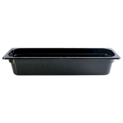 Thunder Group PLPA8124LBK 1/2 Size Long Food Pan Shatter Resistant Polycarbonate Black
