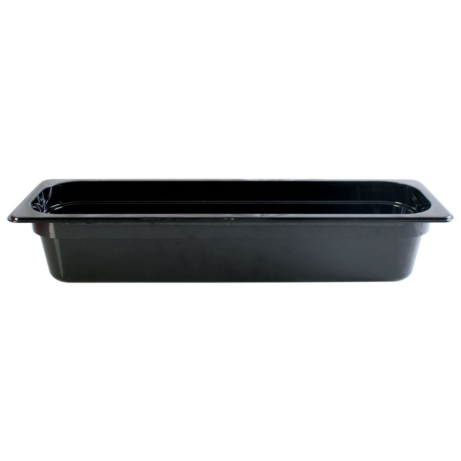Thunder Group PLPA8124LBK 1/2 Size Long Food Pan Shatter Resistant Polycarbonate Black