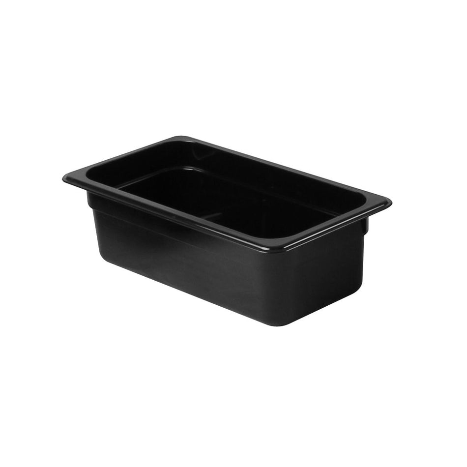 Thunder Group PLPA8134BK 1/3 Size Food Pan Shatter Resistant Black Polycarbonate
