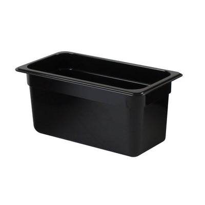 Thunder Group PLPA8136BK Food Pan 1/3 Size 6 Inch Deep Shatter Resistant Polycarbonate Black