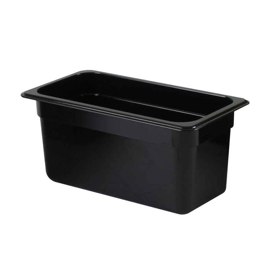 Thunder Group PLPA8136BK Food Pan 1/3 Size 6 Inch Deep Shatter Resistant Polycarbonate Black