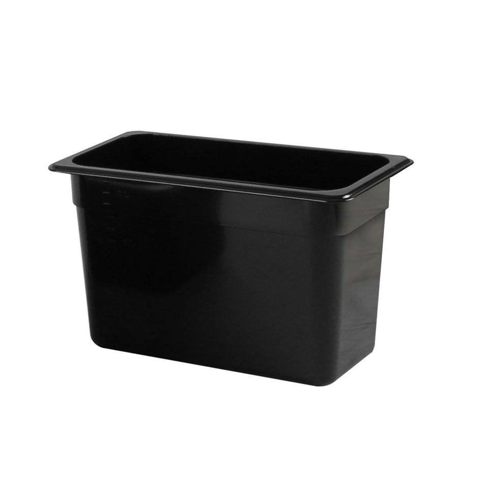 Thunder Group PLPA8138BK 1/3 Size Food Pan Polycarbonate Black Dishwasher Safe