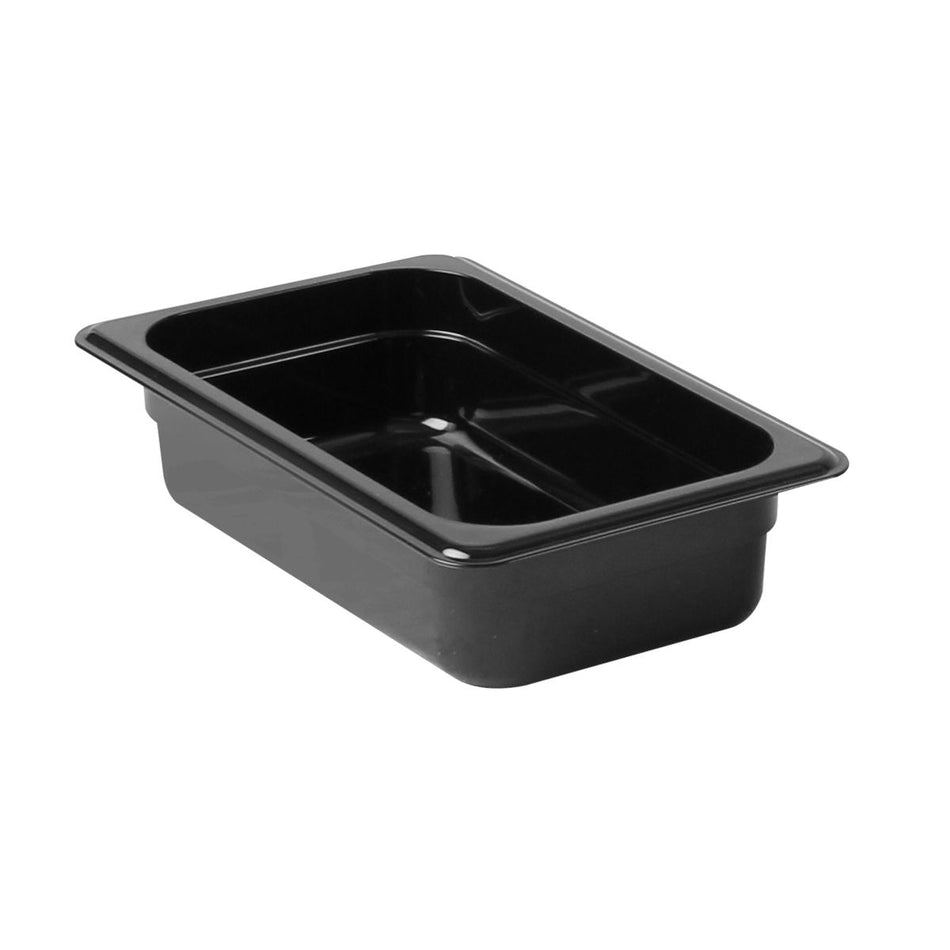 Thunder Group PLPA8142BK 1/4 Size Food Pan Black Polycarbonate Dishwasher Safe