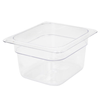 Thunder Group PLPA8164 1/6 Size Clear Polycarbonate Food Pan 4 Inch Deep