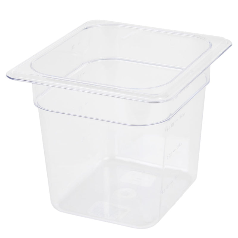 Thunder Group PLPA8166 1/6 Size Food Pan Clear Polycarbonate Dishwasher Safe