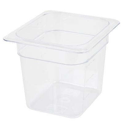 Thunder Group PLPA8166 1/6 Size Food Pan Clear Polycarbonate Dishwasher Safe