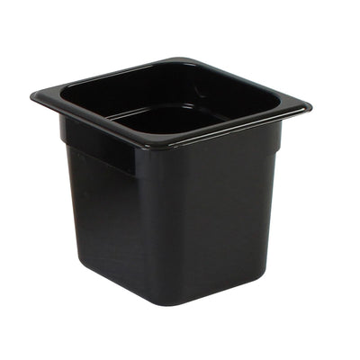 Thunder Group PLPA8166BK 1/6 Size Food Pan Shatter Resistant Polycarbonate Black