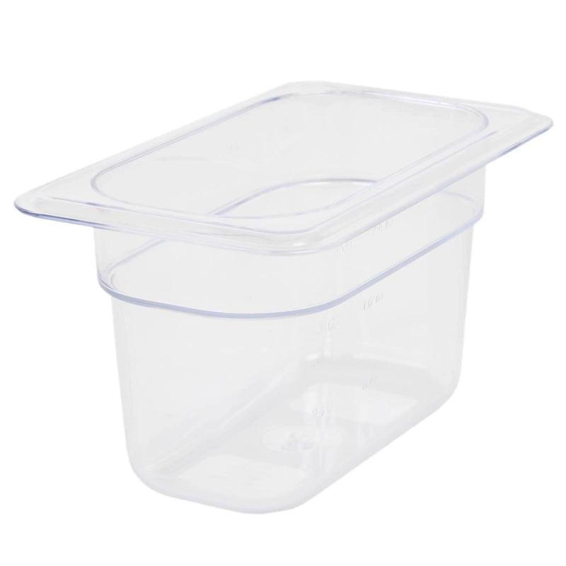 Thunder Group PLPA8194 1/9 Size Clear Polycarbonate Food Pan Shatter Resistant