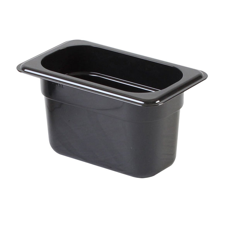 Thunder Group PLPA8194BK Food Pan 1/9 Size Shatter Resistant Polycarbonate Black