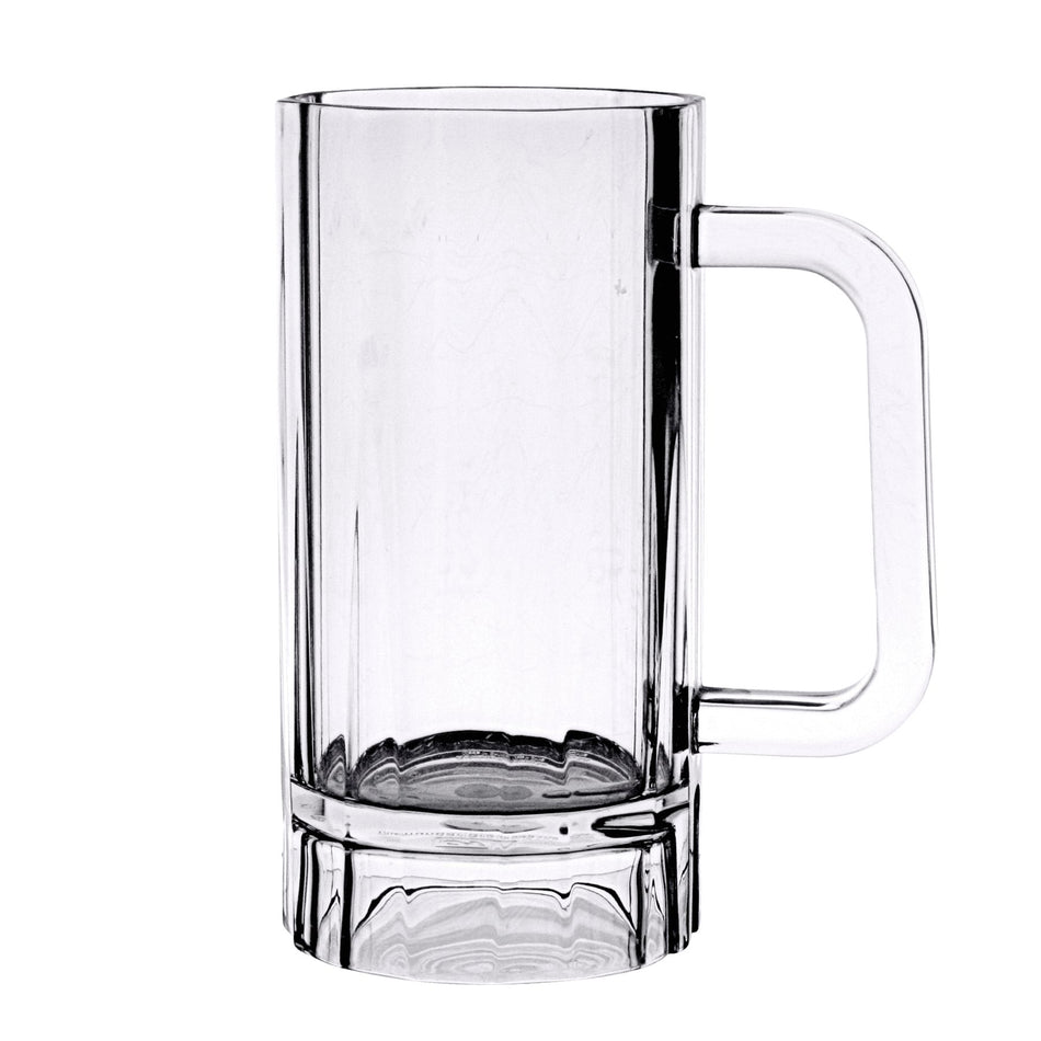 16 oz Beer Mug with Handle, One-Piece Construction, Polycarbonate, Dishwasher Safe, Break-Resistant, Shatter-Resistant, No Microwave, No Oven