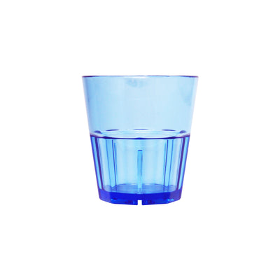 Thunder Group PLPCTB108BL 8 Oz Break Resistant Rocks Glass Blue Polycarbonate with Starburst Base