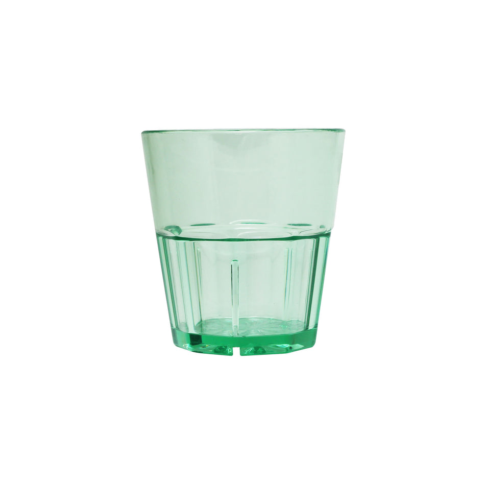 12 Pack 8 oz, 3-1/8" Diameter x 3-1/4" Height, Diamond Rock, Green Color, Polycarbonate, Stackable, Dishwasher Safe, Break-Resistant, Shatter-Resistant