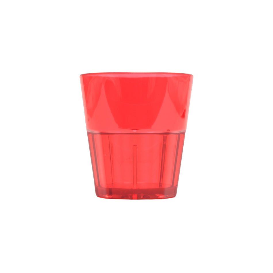 12 Pack 8 oz, 3-1/8" Diameter x 3-1/4" Height, Diamond Rock, Red Color, Polycarbonate, Stackable, Dishwasher Safe, Break-Resistant, Shatter-Resistant