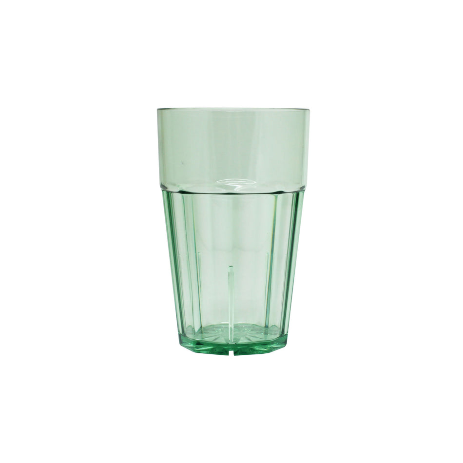 12 Pack 10 oz, 3" Diameter x 4-3/4" Height, Diamond Tumbler, Green Color, Polycarbonate, Stackable, Dishwasher Safe, Break-Resistant, Shatter-Resistant