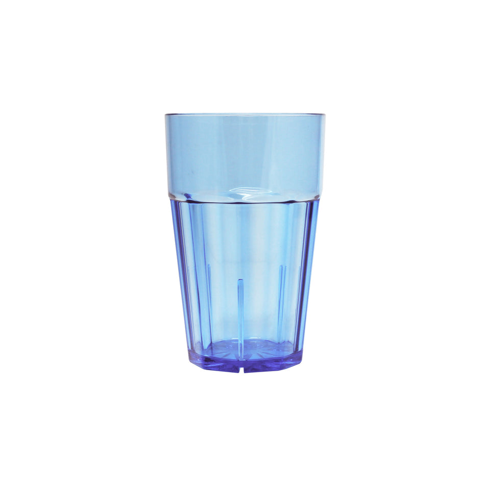 12 Pack 12 oz, 3-1/8" Diameter x 5-1/8" Height, Diamond Tumbler, Blue Color, Polycarbonate, Stackable, Dishwasher Safe, Break-Resistant, Shatter-Resistant