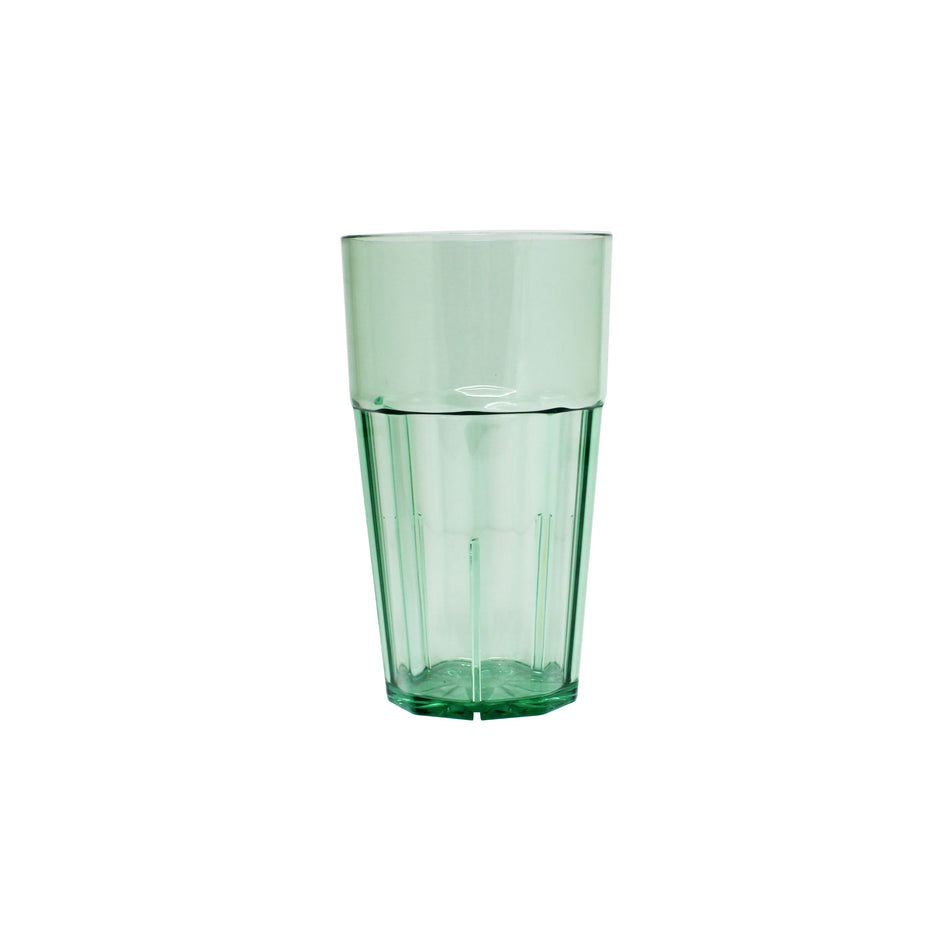12 Pack 16 oz, 3-1/3" Diameter x 5-7/8" Height, Diamond Tumbler, Green Color, Polycarbonate, Stackable, Dishwasher Safe, Break-Resistant, Shatter-Resistant