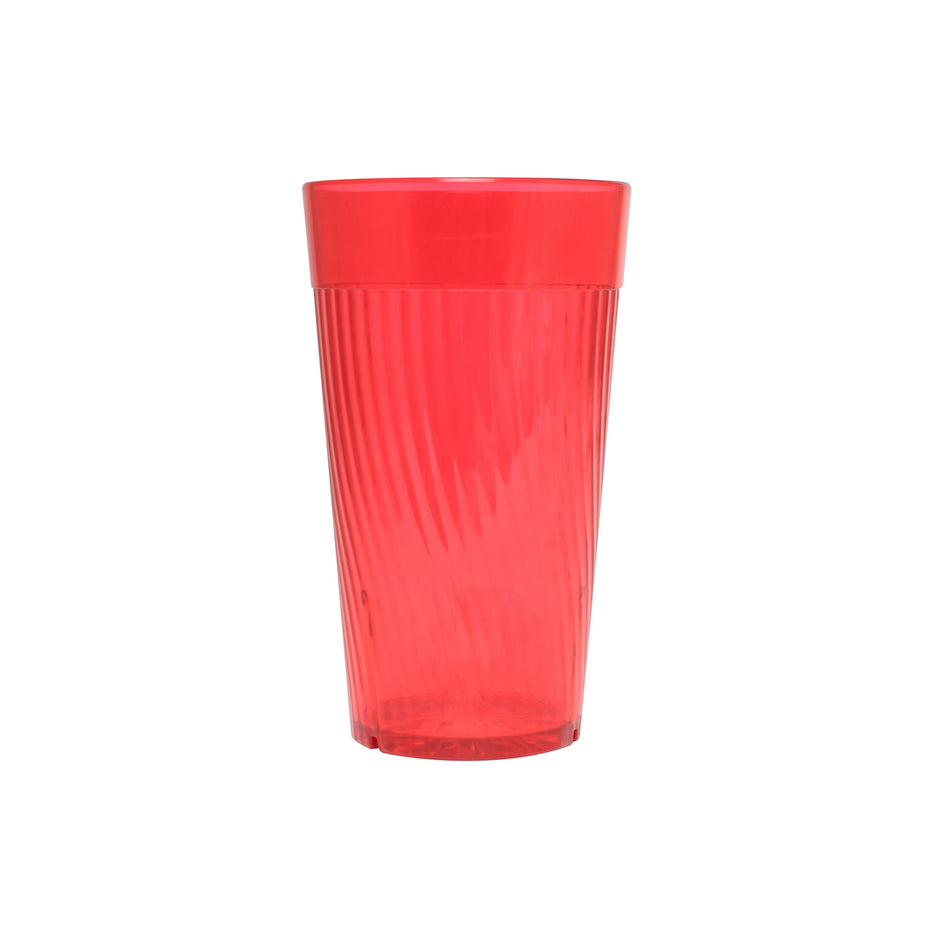 12 Pack 14 oz, 3-1/8" Diameter x 5-7/8" Height, Belize Tumbler, Red Color, Polycarbonate, Stackable, Dishwasher Safe, Break-Resistant, Shatter-Resistant