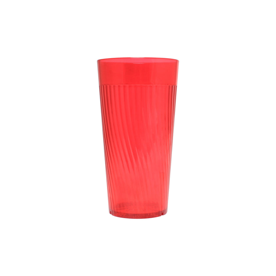 12 Pack 24 oz, 3-5/8" Diameter x 6-7/8" Height, Belize Tumbler, Red Color, Polycarbonate, Stackable, Dishwasher Safe, Break-Resistant, Shatter-Resistant