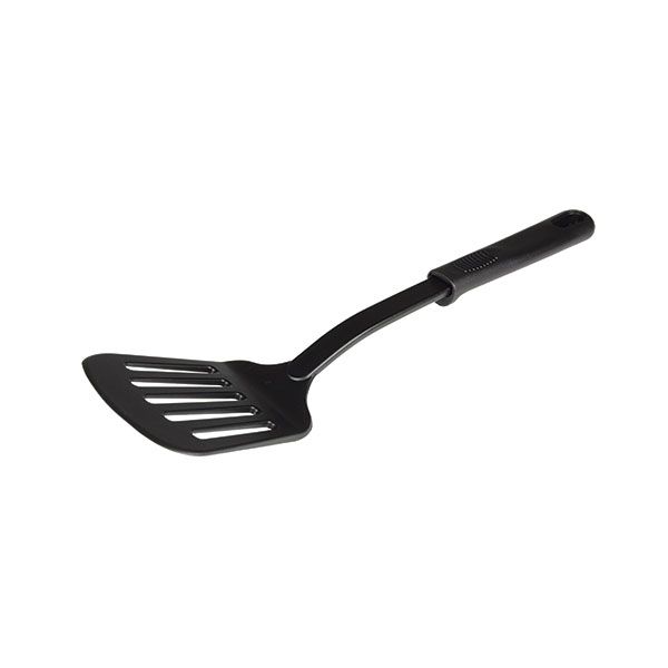 12" x 3" x 1-1/2", Slotted Turner, High-Heat Nylon & Polypropylene Handle, Heat Resistant up to 410Â°F, Black Color
