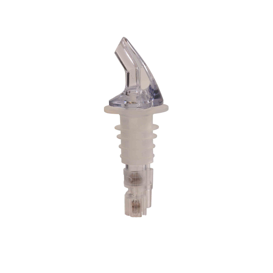 12 Pack 1-1/4 oz, Measured Liquor Pourer with Clear Tail and no Collar, Acrylonitrile, Color Coded, Fits Standard 750 ml liquor bottle