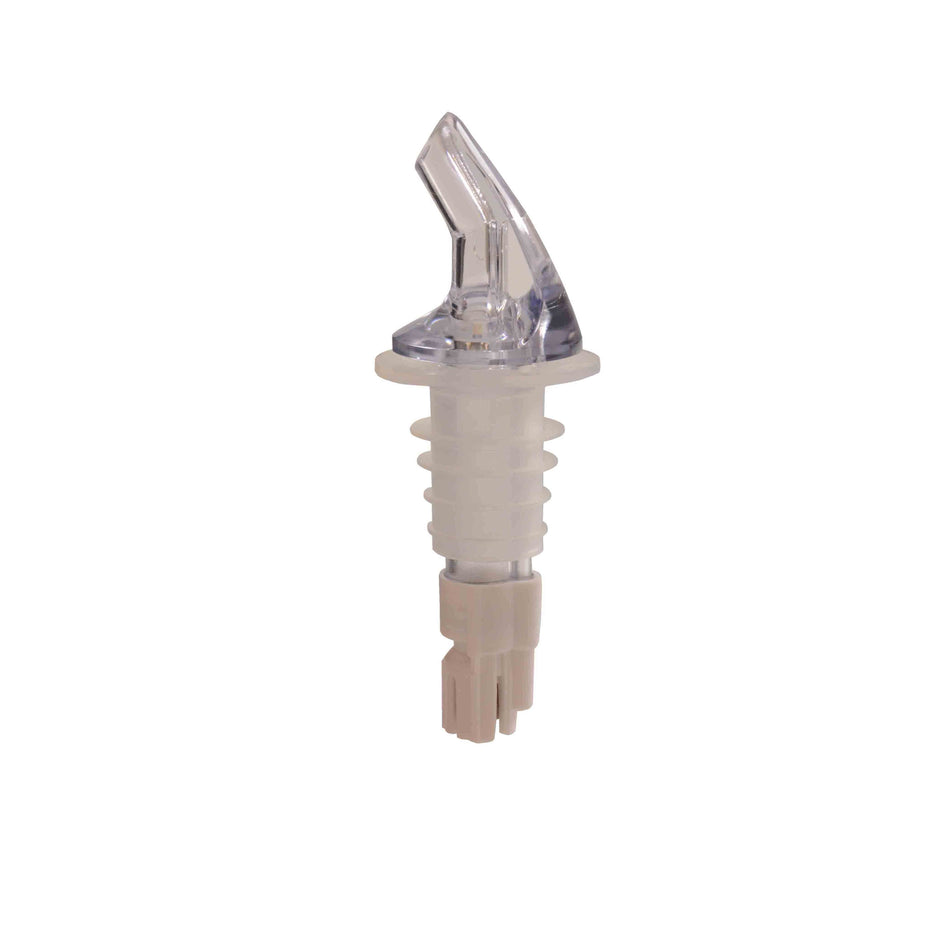 12 Pack 2 oz, Measured Liquor Pourer with White Tail and no Collar, Acrylonitrile, Color Coded, Fits Standard 750 ml liquor bottle