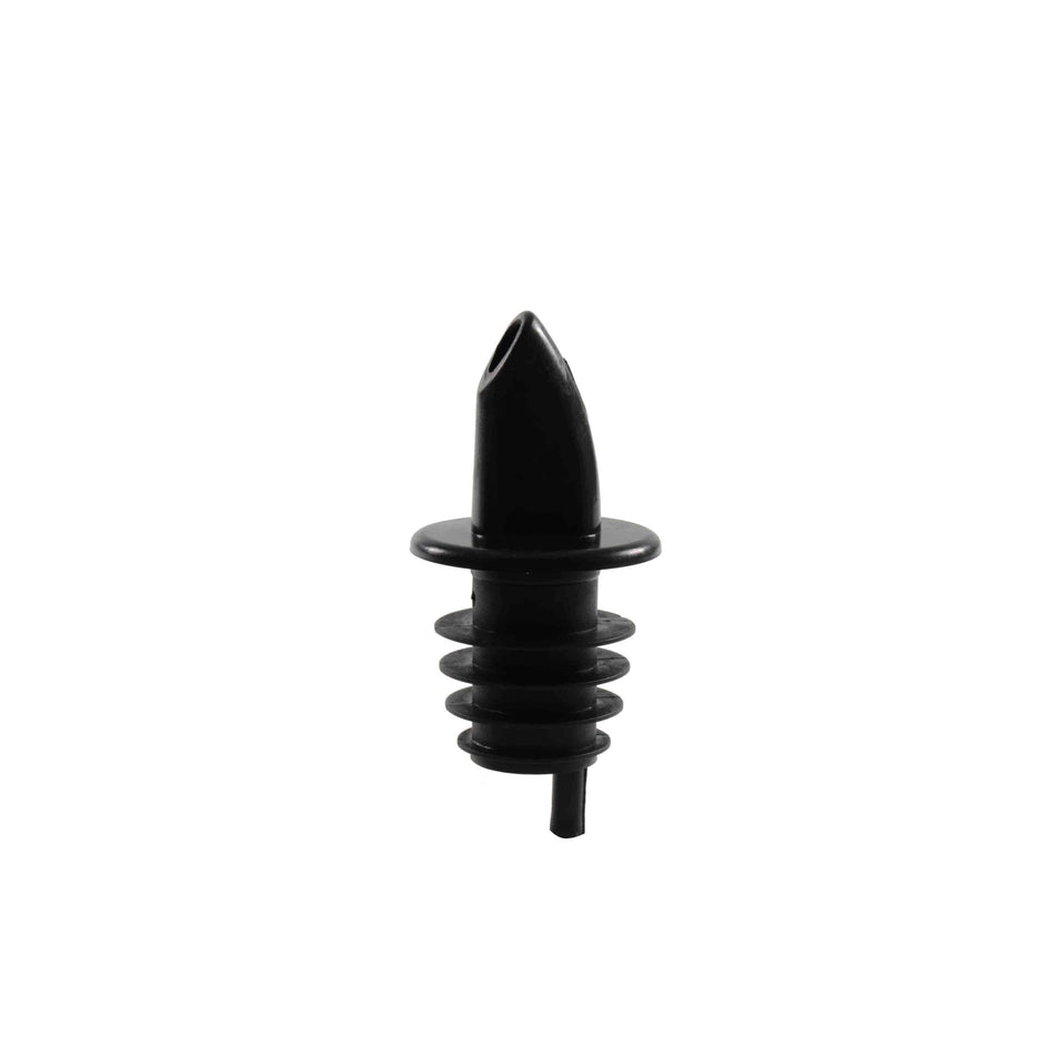 12 Pack 2-2/3" x 1-2/9" x 1-2/9", Free Flow Liquor Pourer, Black Color, Ethylene-vinyl acetate, Color Coded, Fits Standard 750 ml liquor bottle
