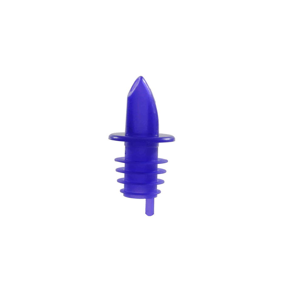 12 Pack 2-2/3" x 1-2/9" x 1-2/9", Free Flow Liquor Pourer, Blue Color, Ethylene-vinyl acetate, Color Coded, Fits Standard 750 ml liquor bottle