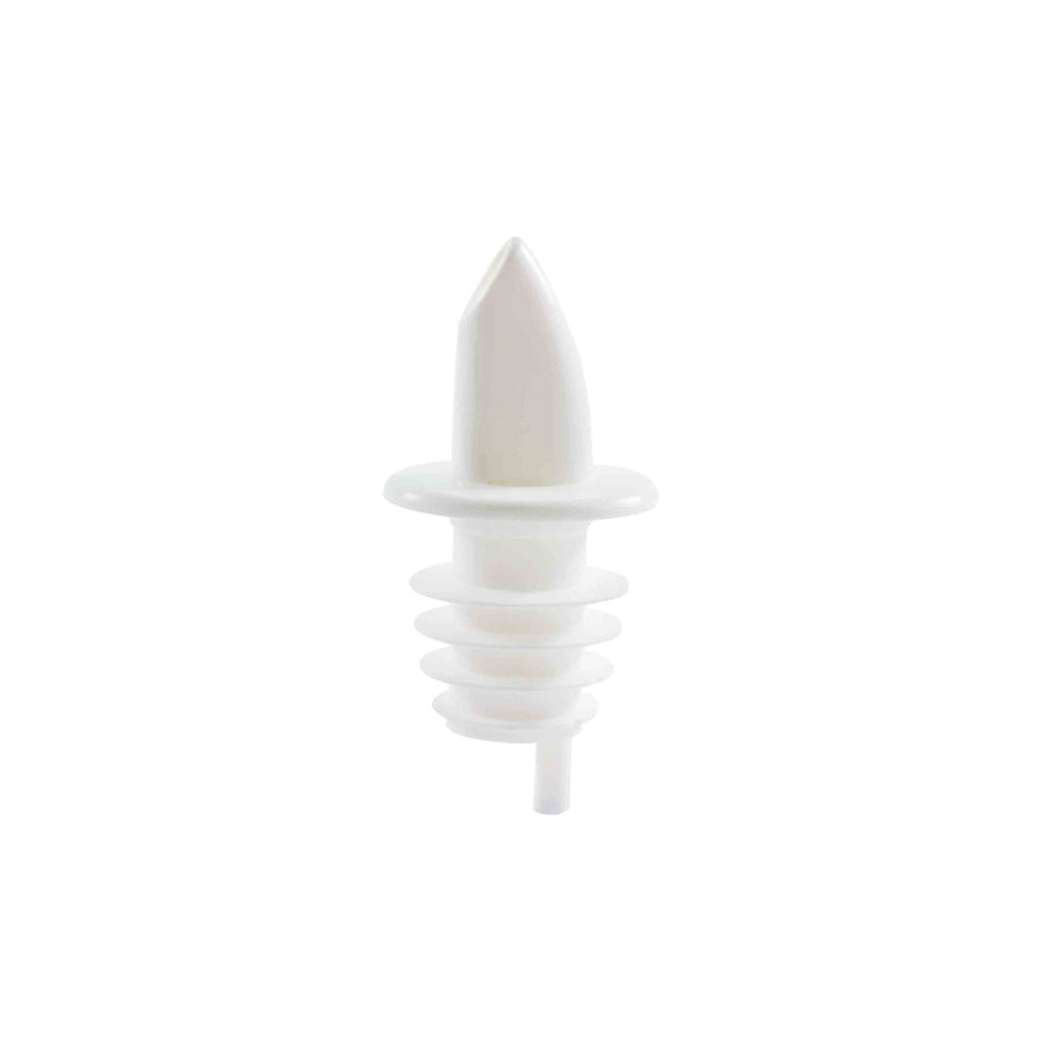 12 Pack 2-2/3" x 1-2/9" x 1-2/9", Free Flow Liquor Pourer, White Color, Ethylene-vinyl acetate, Color Coded, Fits Standard 750 ml liquor bottle