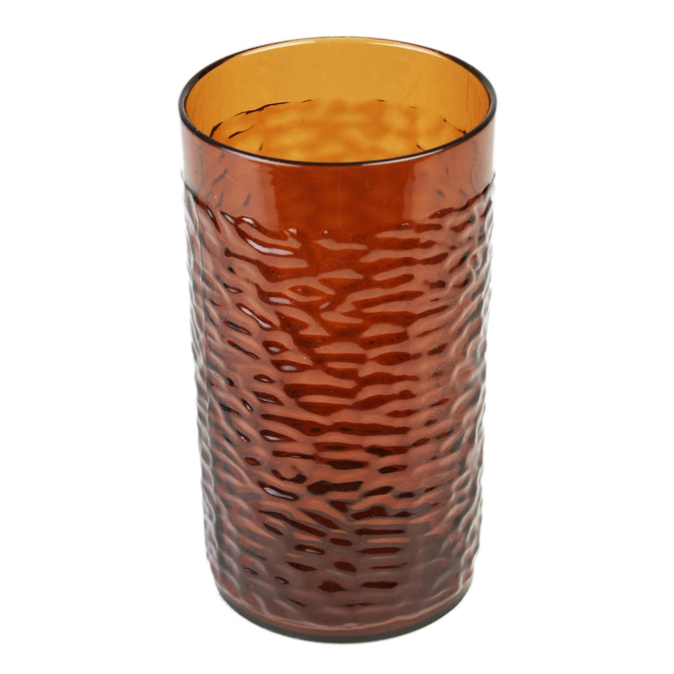 12 Pack 16 oz, 3" Diameter x 5-3/8" Height, Pebble Tumbler, Amber Color, Acrylonitrile styrene, Dishwasher Safe